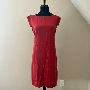 M.M. Lafleur Sarah Sheath Dress Size 8 chili flake Cap Sleeve NWOT